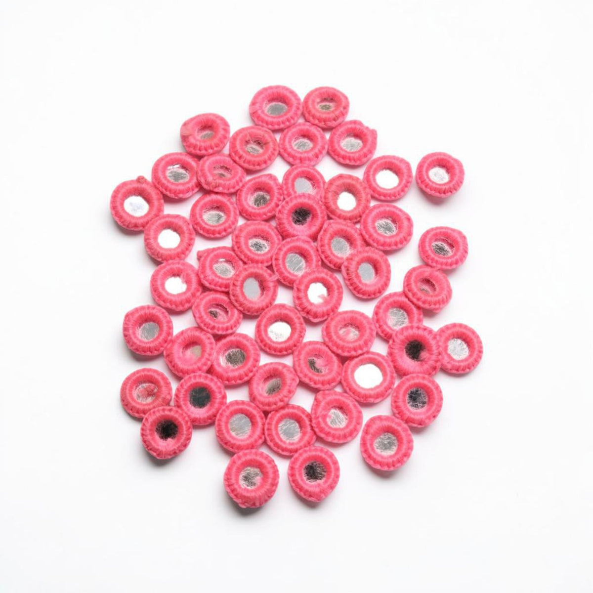 Baby Pink Color Thread Mirror-50 Pcs