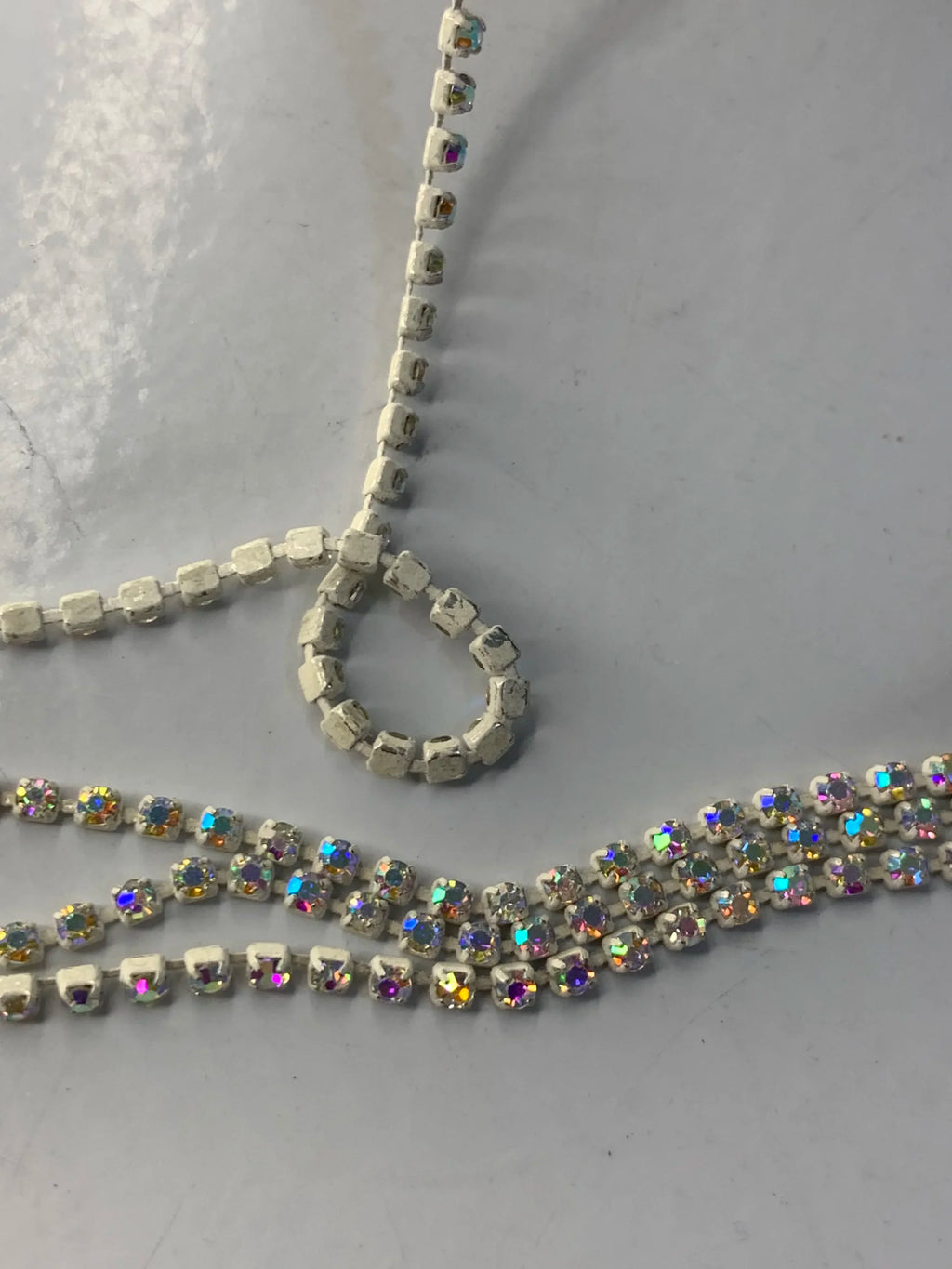 White-Multi Rhine Stone Chain (1Yard)