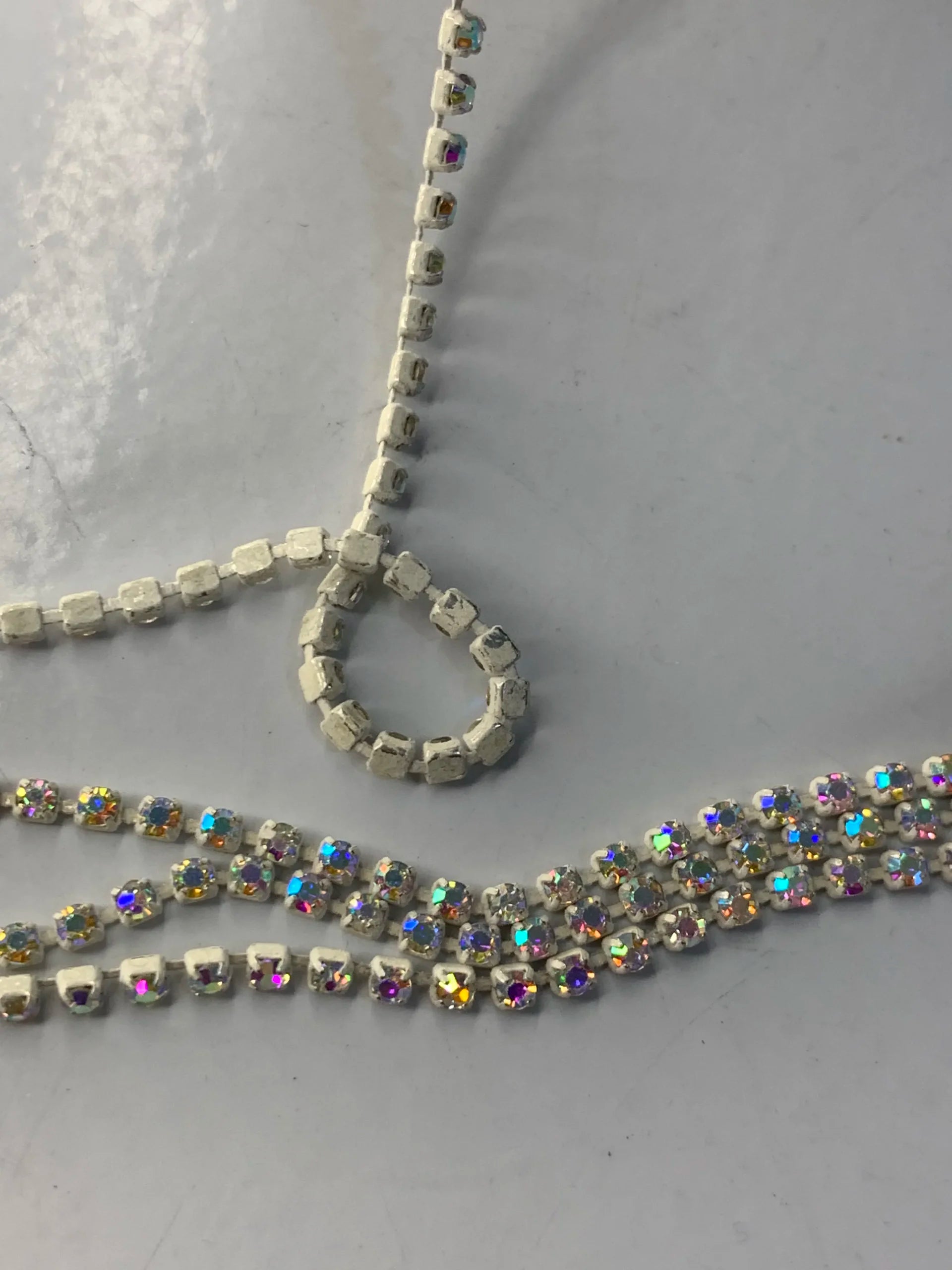 White-Multi Rhine Stone Chain (1Yard)