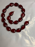 Maroon-Flat Drop Beads (20Pcs)