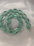 Aqua-Flat Drop Beads (20Pcs)