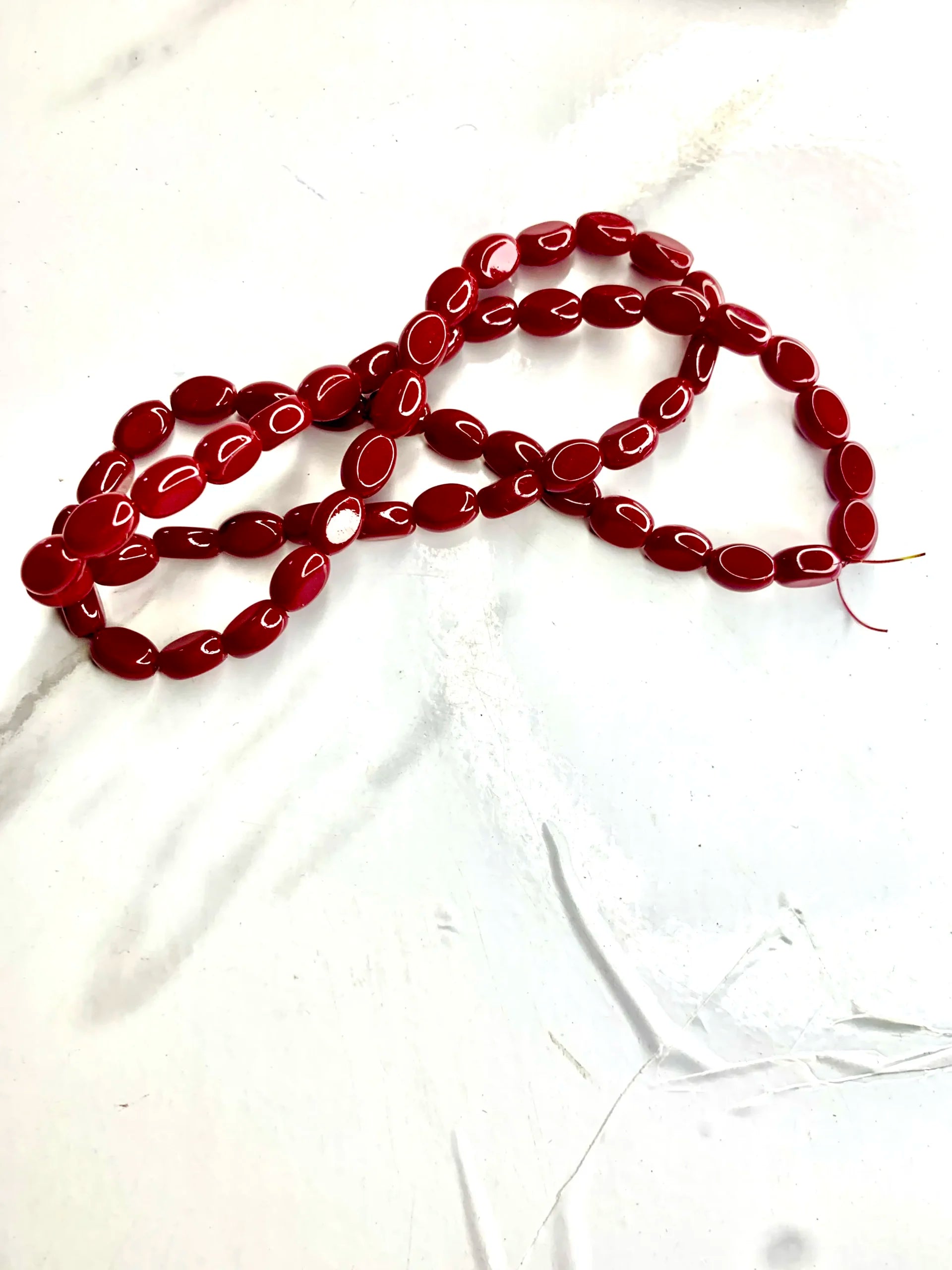 Red-Flat Beads (One-String)
