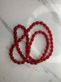 Red Marble Drop Beads (One-String)