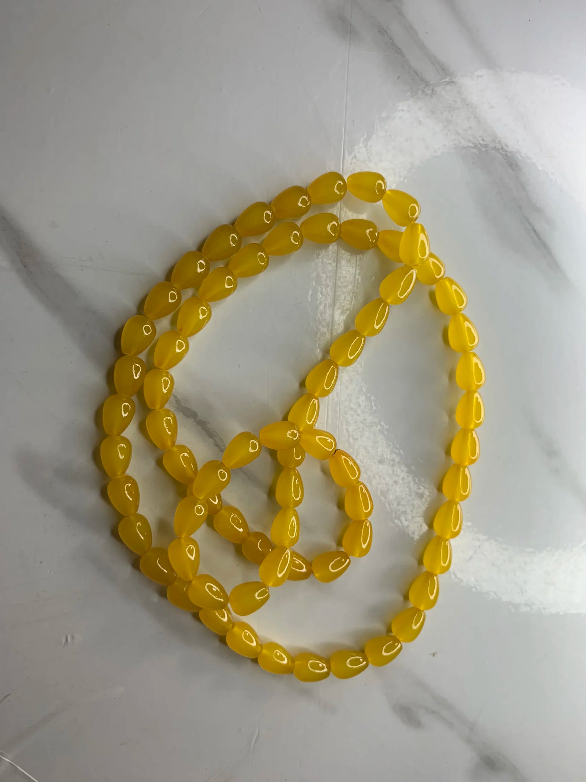 Yellow-Marble Drop Beads (One-String)