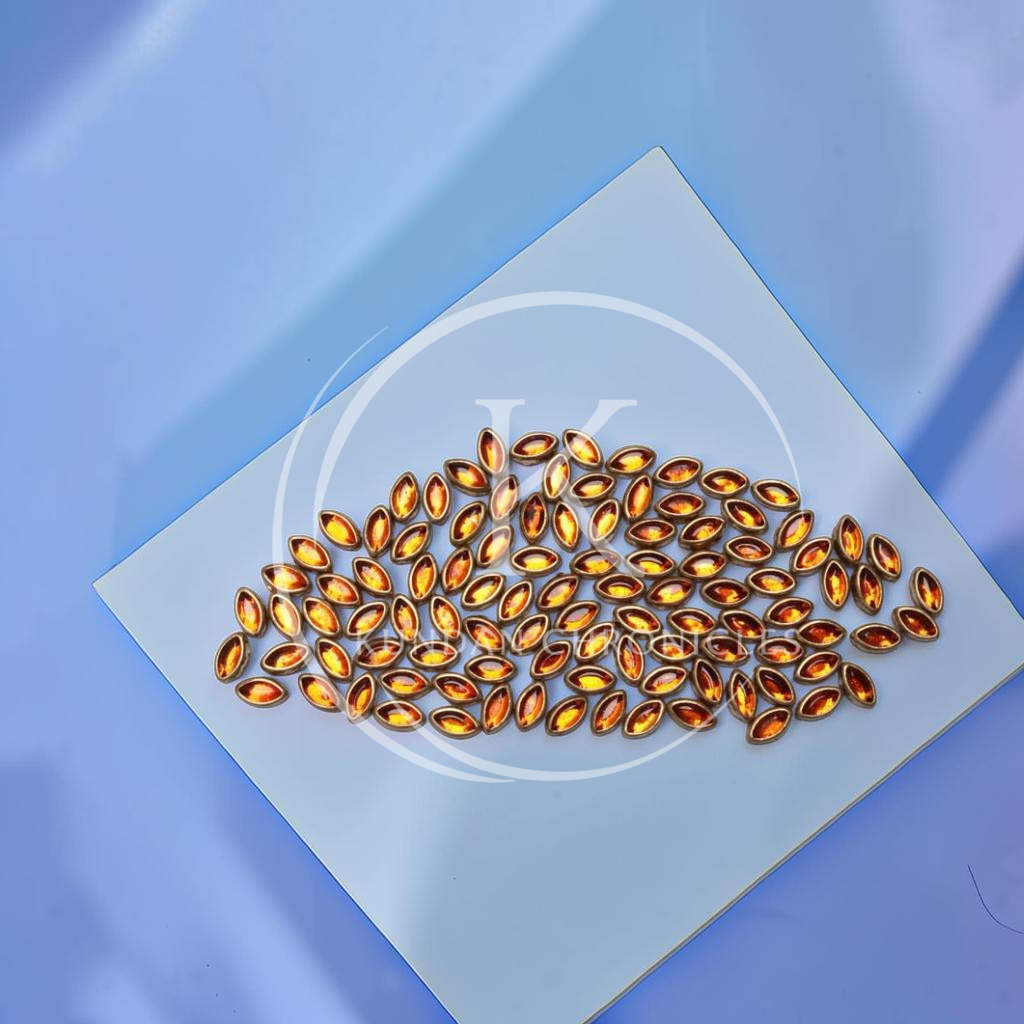 Orange Leave Crystal Kundan-10G