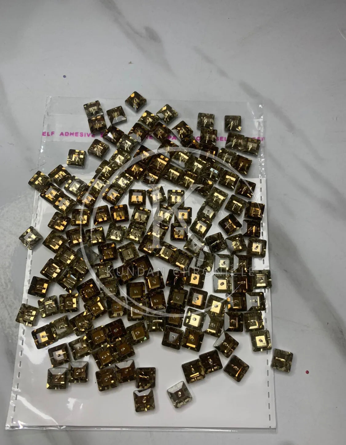 Smoke Gold Swarovski Square 8/8 Crystal-144Pcs