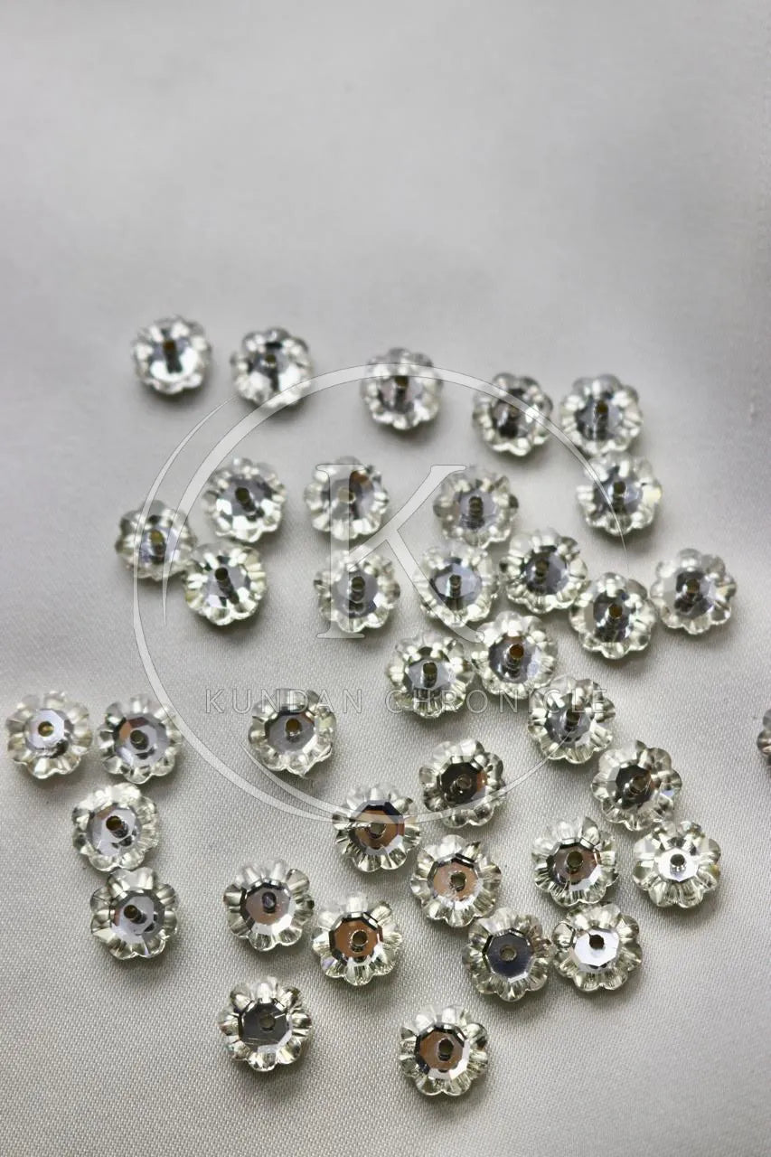 Silver-Swarovski Flower(8mm)-144Pcs