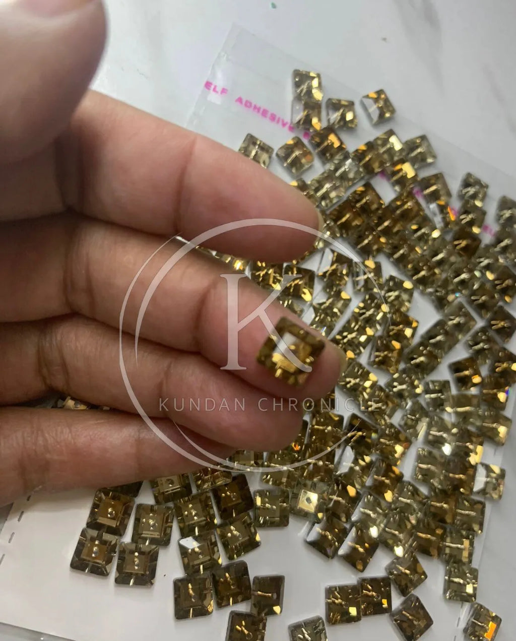 Smoke Gold Swarovski Square 8/8 Crystal-144Pcs