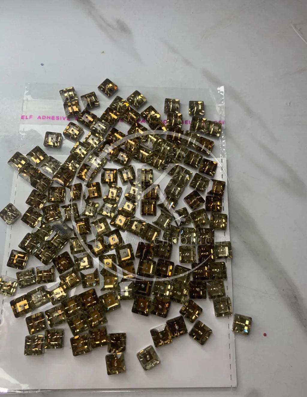 Smoke Gold Swarovski Square 8/8 Crystal-144Pcs