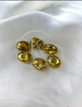 Yellow Oval-Stone Golden Base Medium ( 6Pcs )