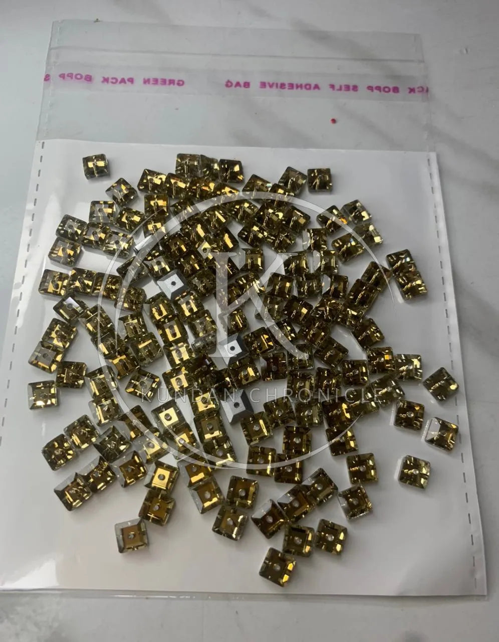 Smoke Gold Swarovski Square 6/6 Crystal-144Pcs