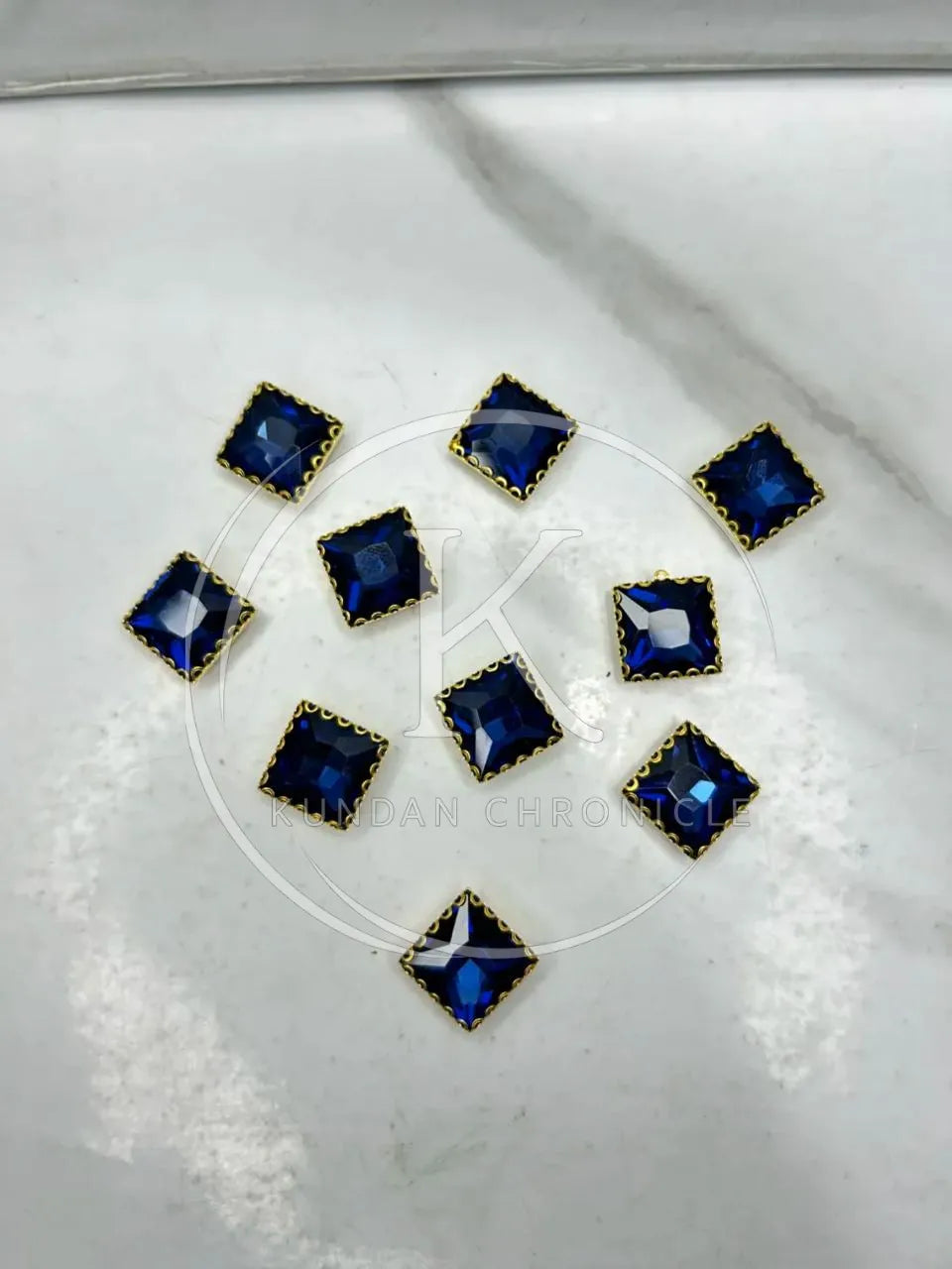 Blue Square-Stone Medium ( 6Pcs )