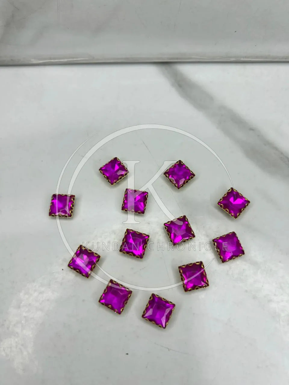 Pink Square-Stone Small (12Pcs)