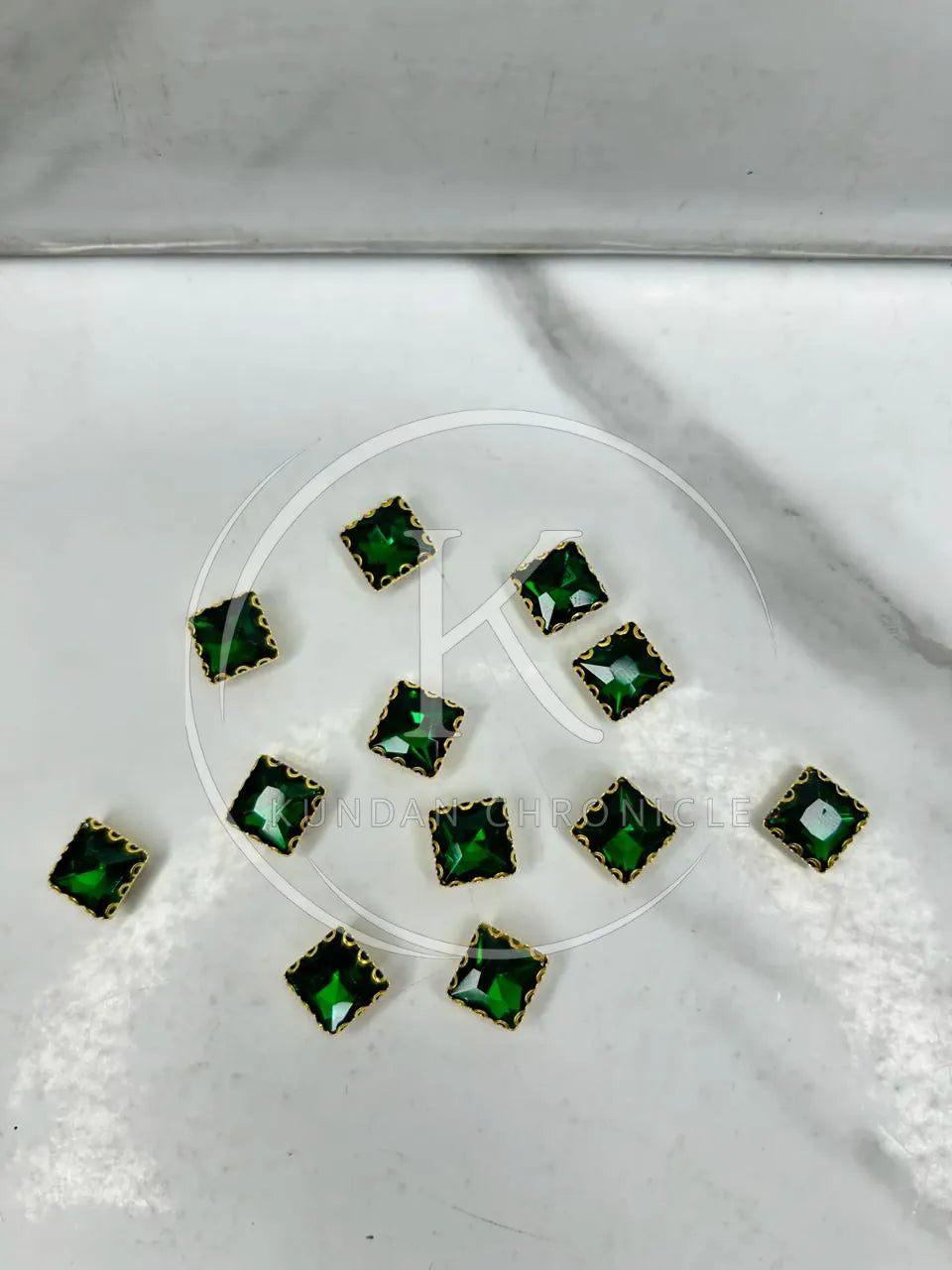 Green Square-Stone Small (12Pcs)