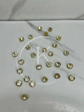 Silver- Gold Base Round-Glass Stone Small(12Pcs)