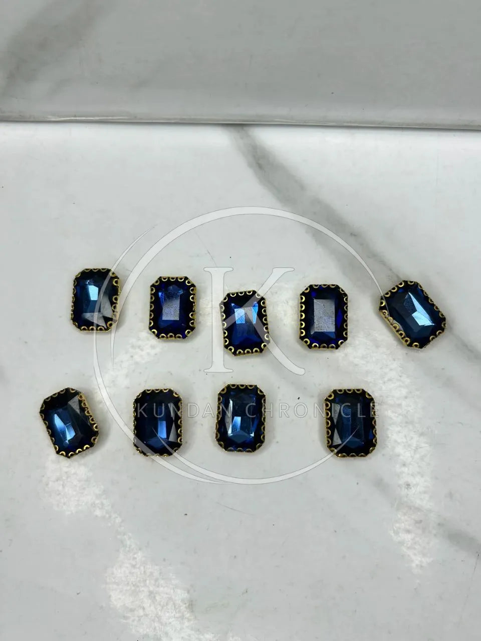 Dark Blue Rectangular-Stone Medium ( 6Pcs )