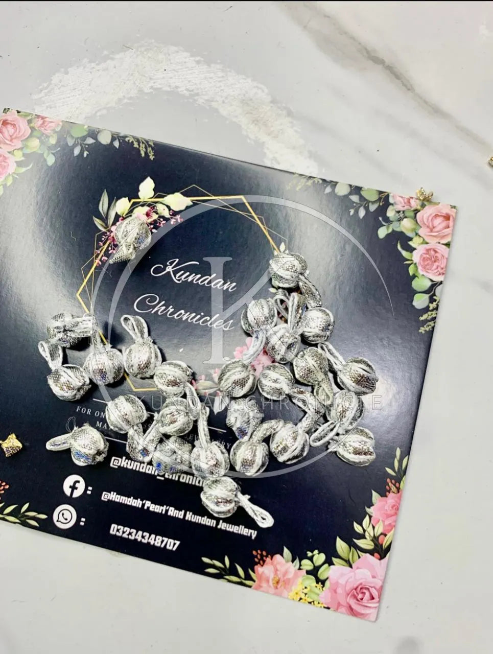 Silver Gotta Beads-25Pcs