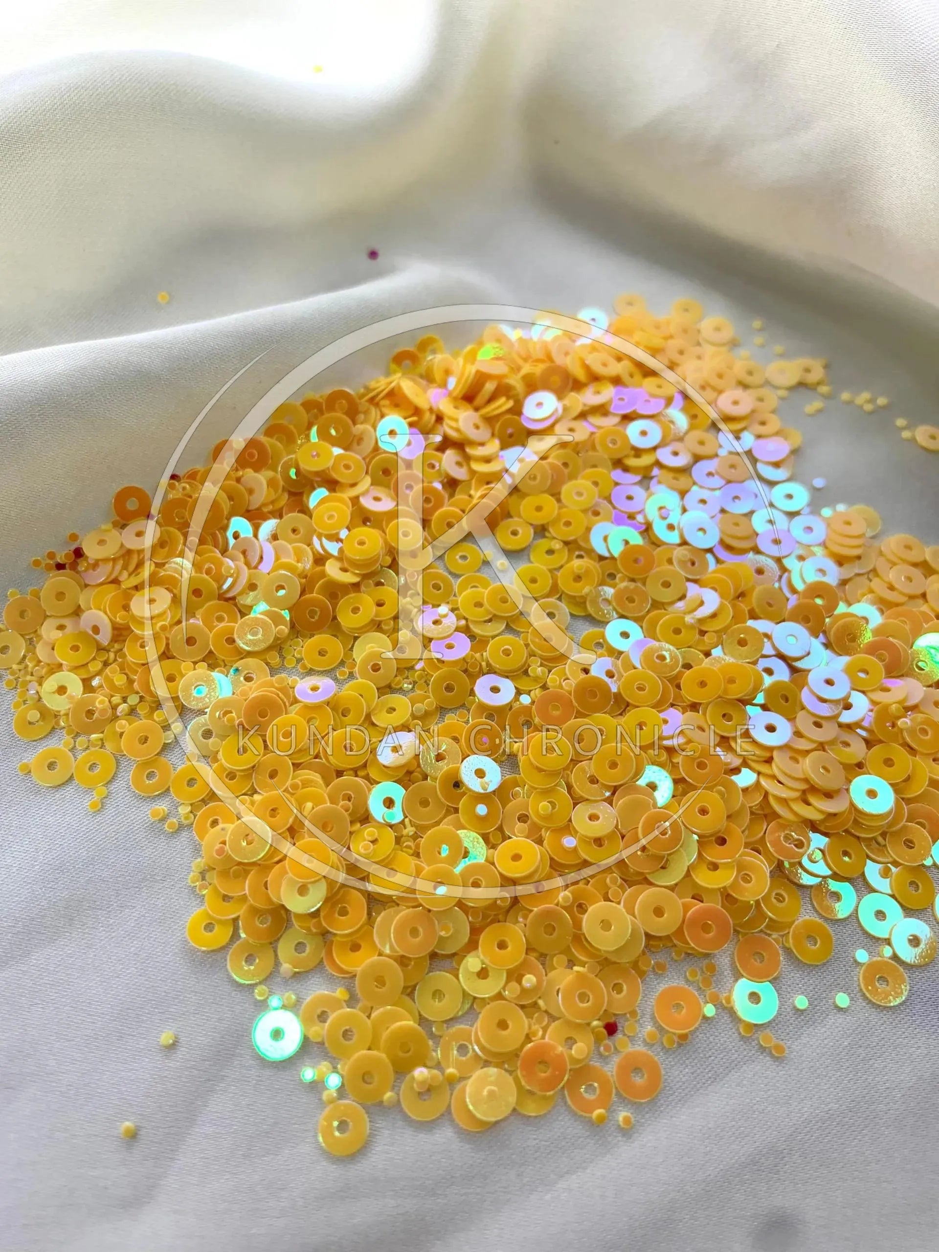 Yellow Matte Sequins (Small)-10G