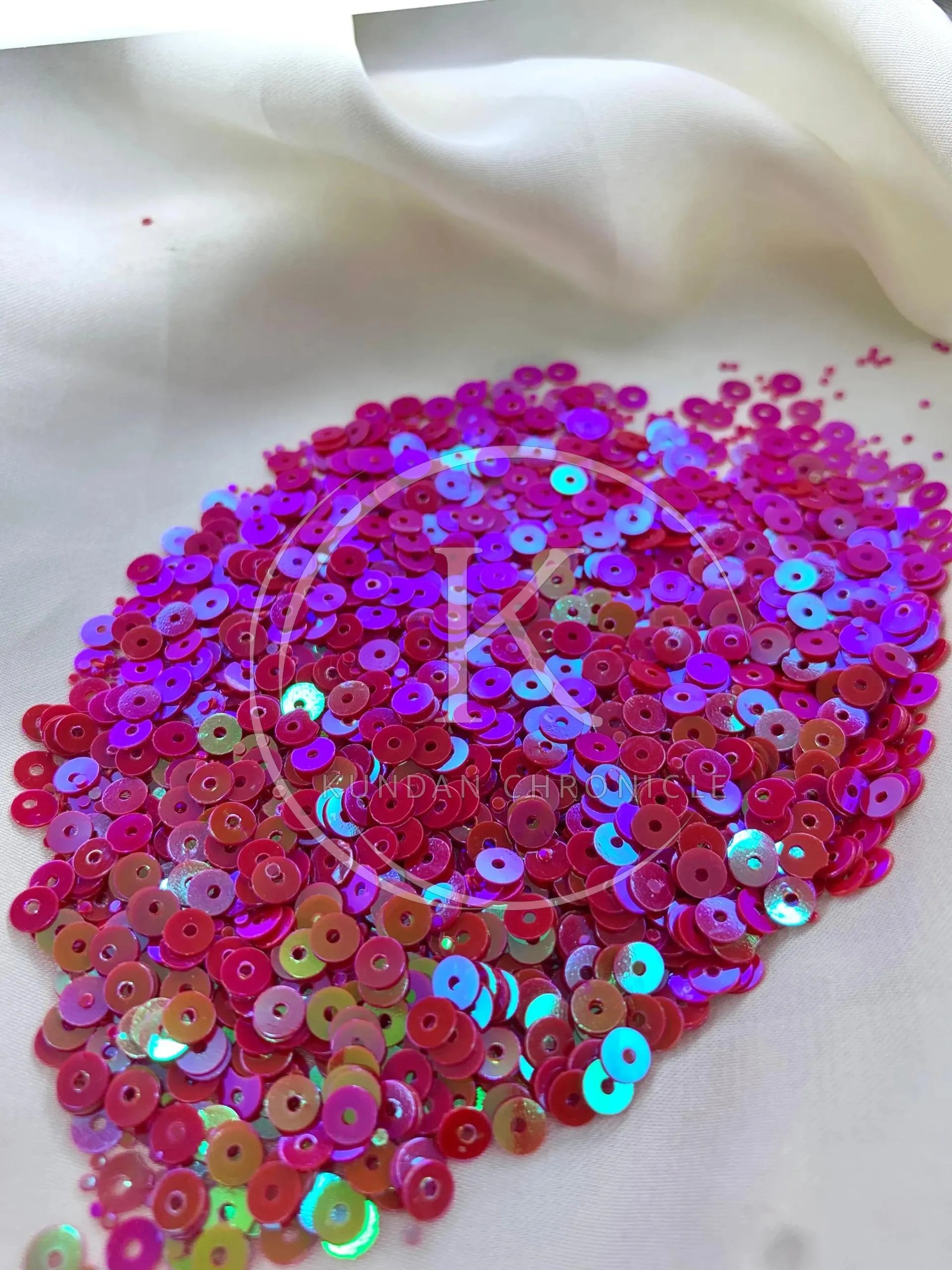Reddish Pink Matte Sequins (Small)-10G