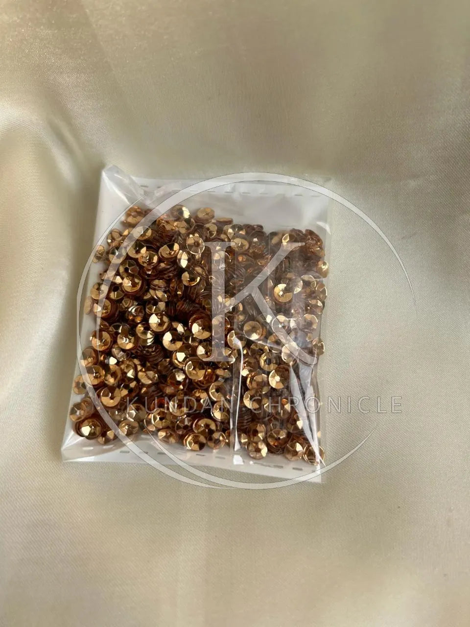 Golden Round-Bowl Sequins (4mm)-10G
