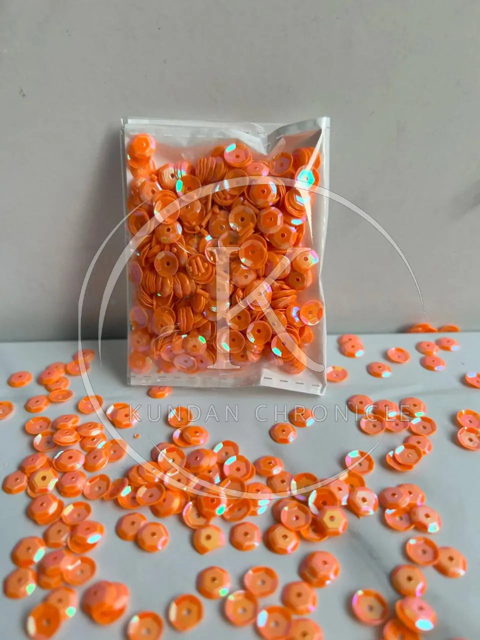 Orange Matte Bowl Sequins (6mm)-10G
