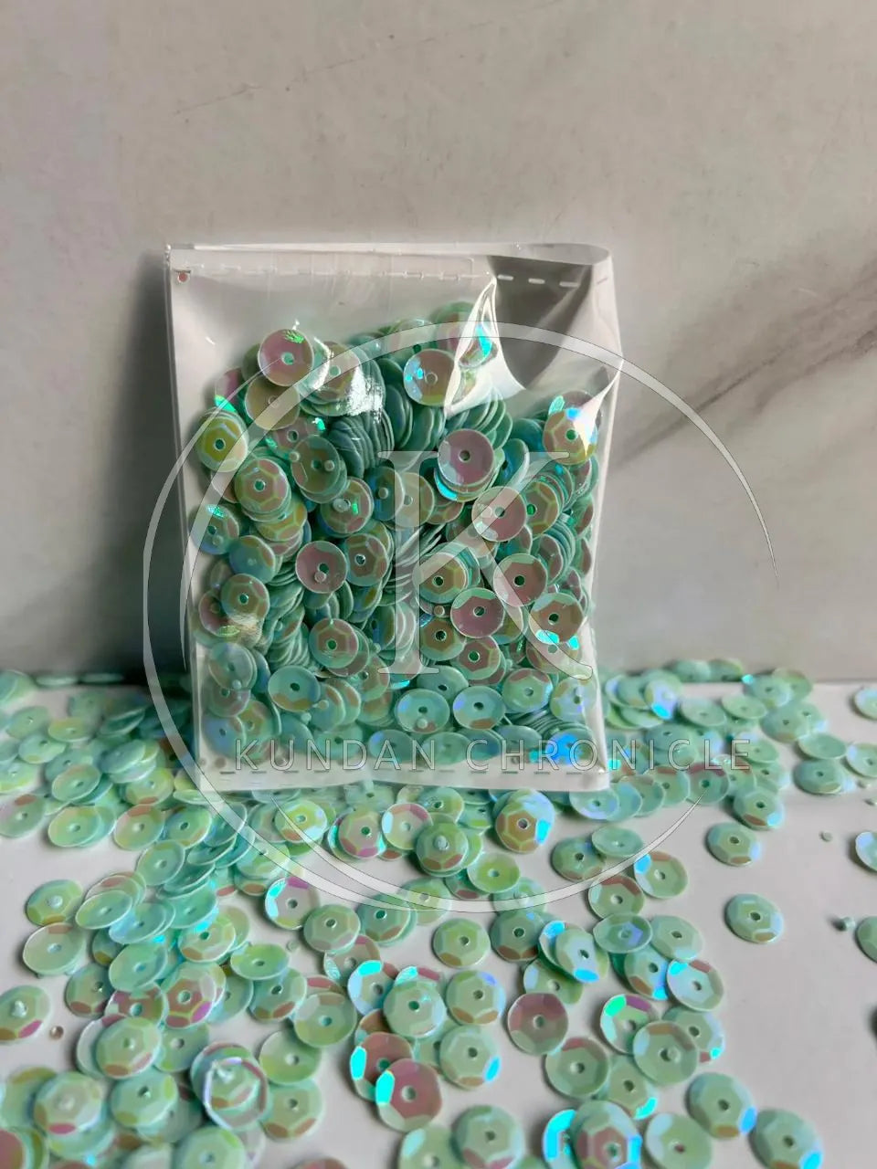 Apple Green Matte Bowl Sequins (6mm)-10G