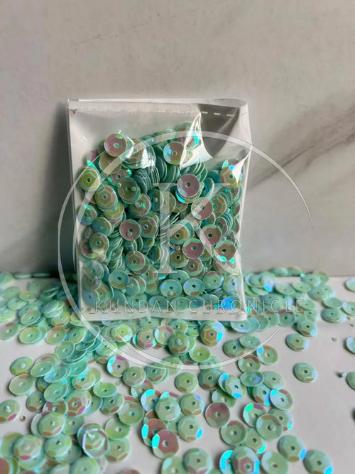 Apple Green Matte Bowl Sequins (6mm)-10G