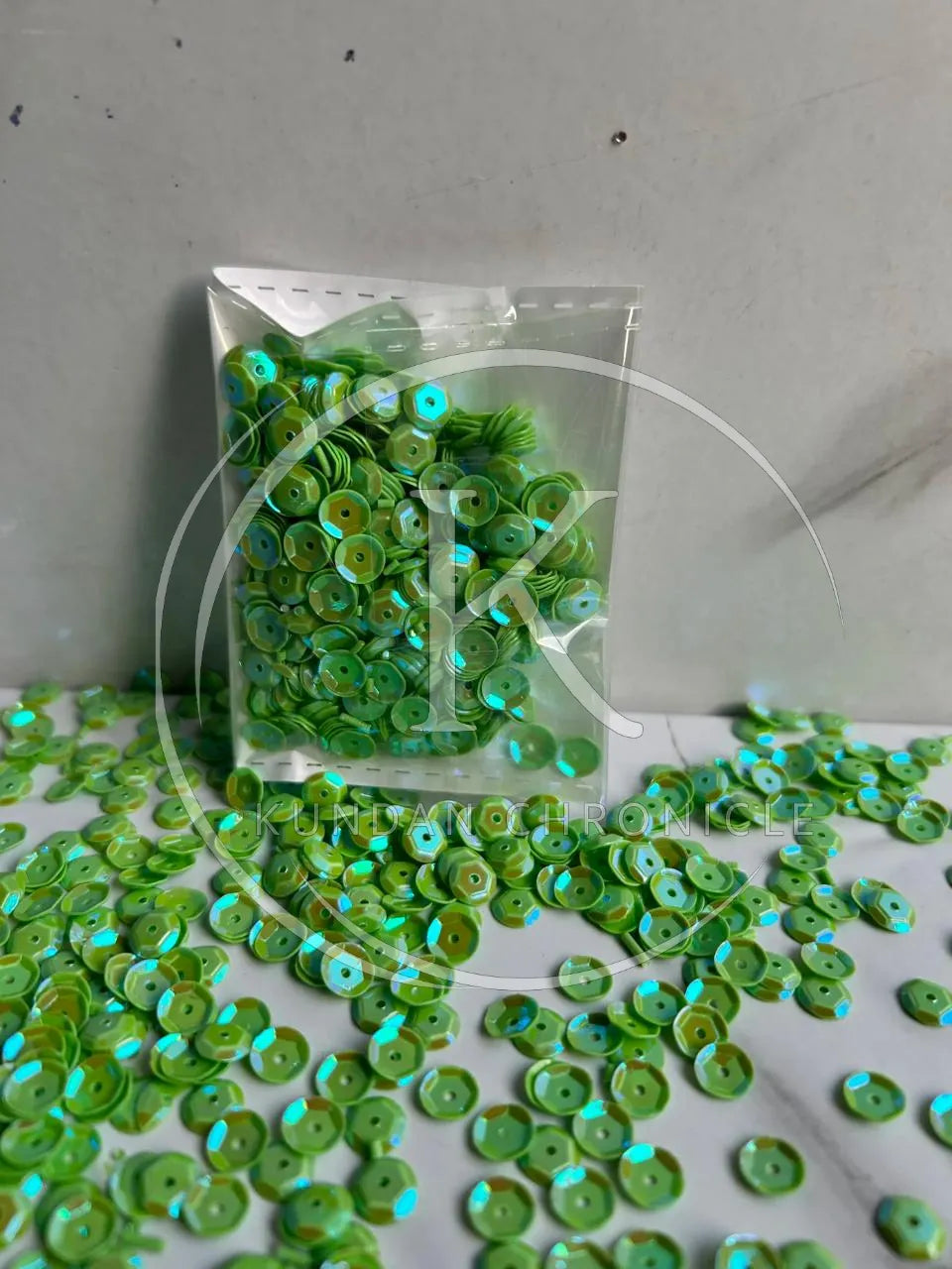 Green Matte Bowl Sequins (6mm)-10G