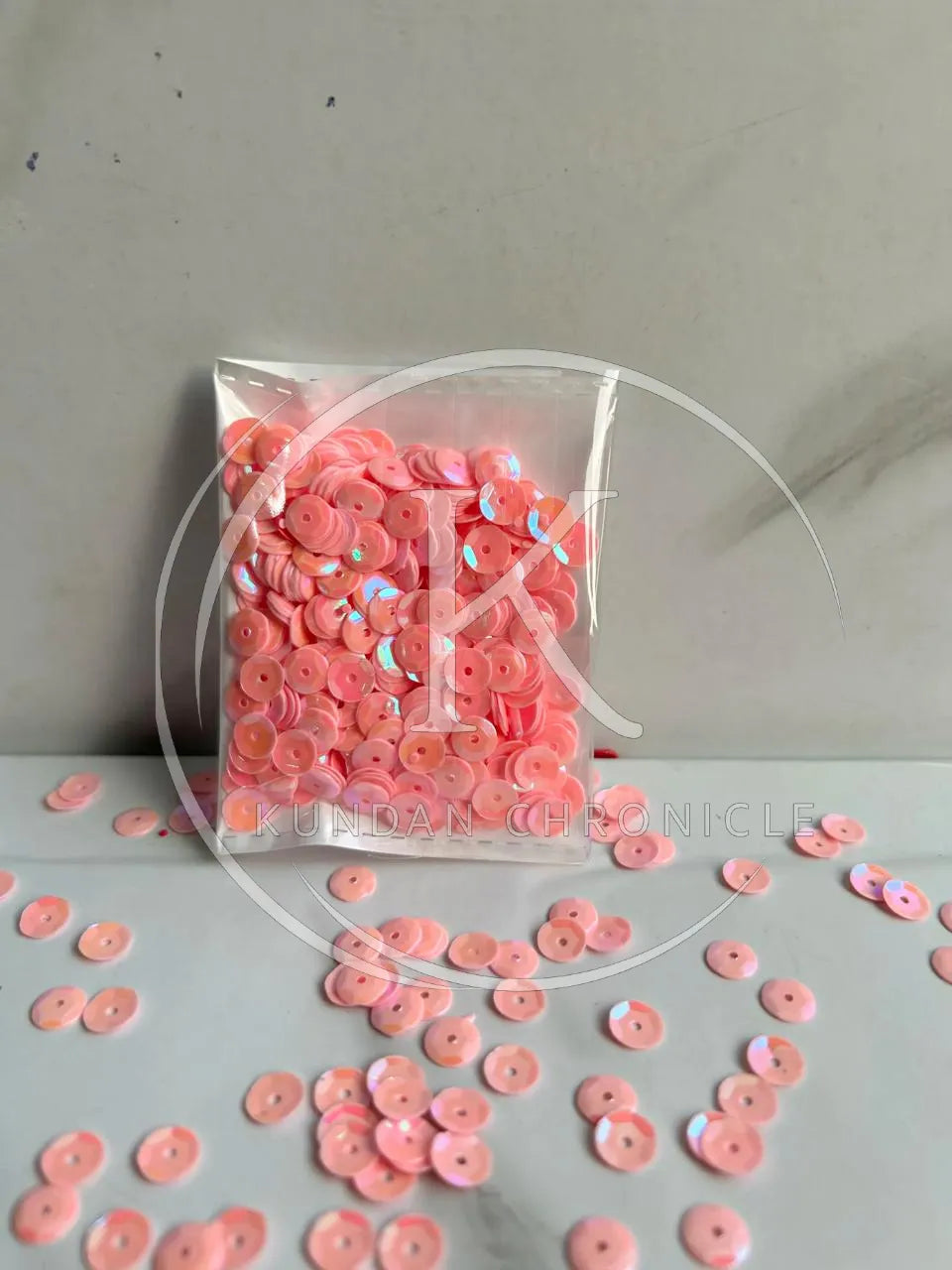 Baby Pink  Matte Bowl Sequins (6mm)-10G