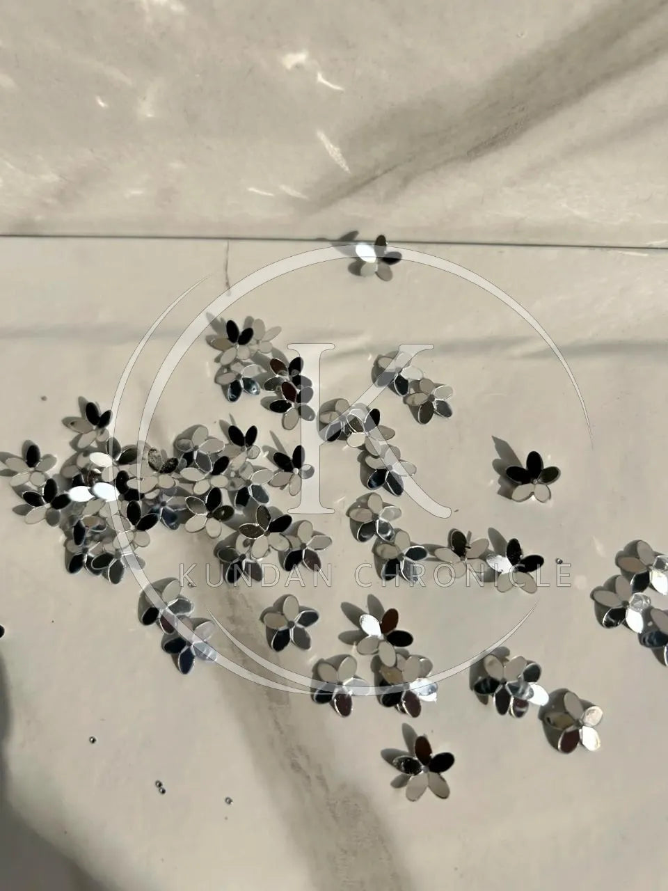 Flower Sequins Silver-10G