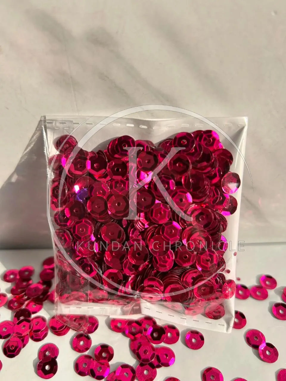 Maroon Gloss Bowl Sequins (6mm)-10G