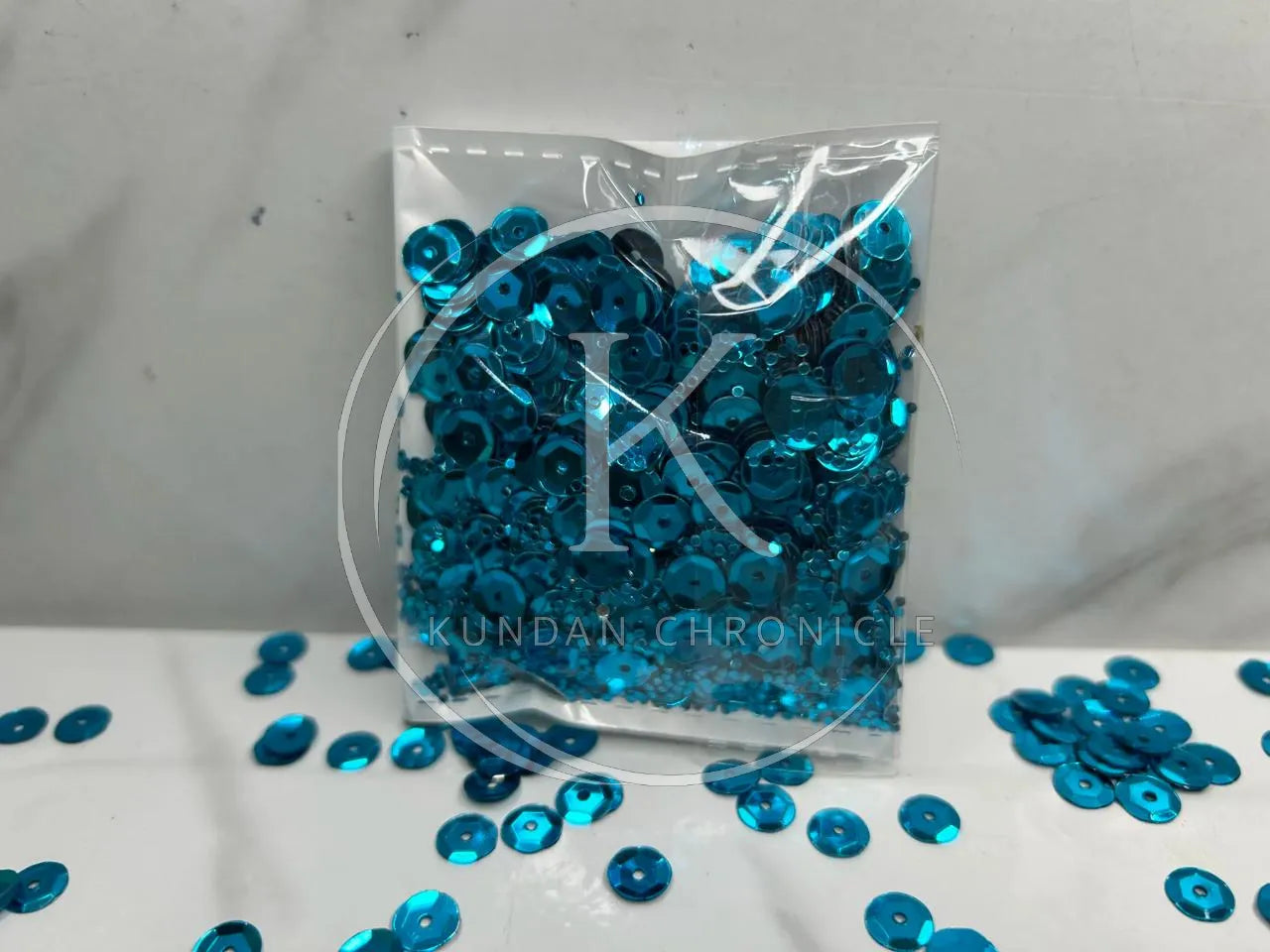 Firozi Gloss Bowl Sequins (6mm)-10G