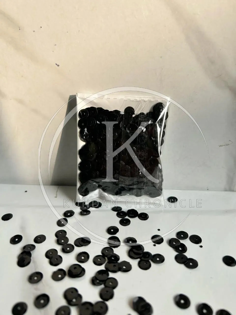 Black Matte Bowl Sequins (6mm)-10G