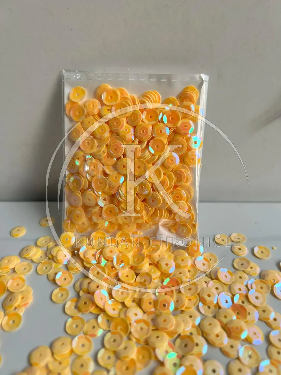 Yellow Matte Bowl Sequins (6mm)-10G