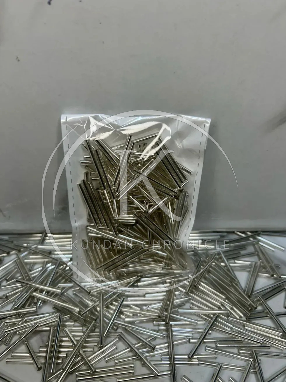 Pipes-Beeds Pack Silver Long-20G