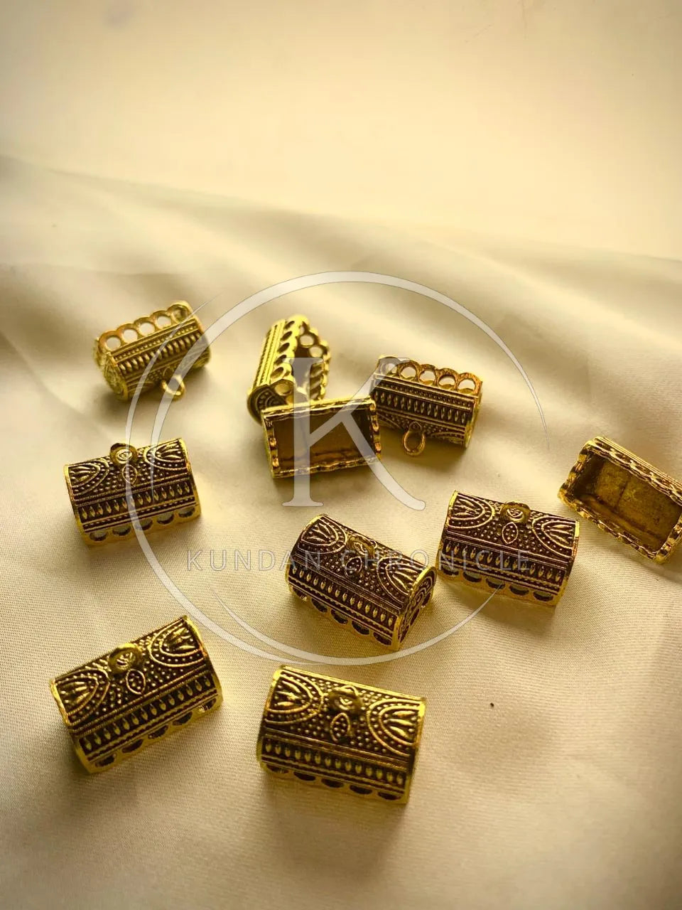 Antique Golden Jhumka Base Large-Pair