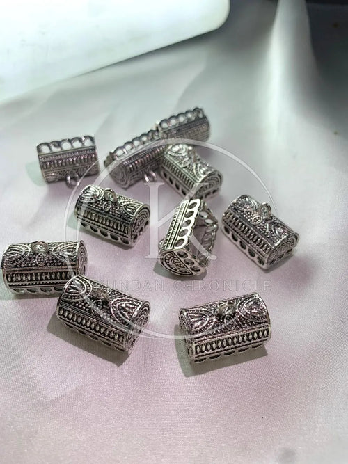 Antique Silver Jhumka Base Large-Pair