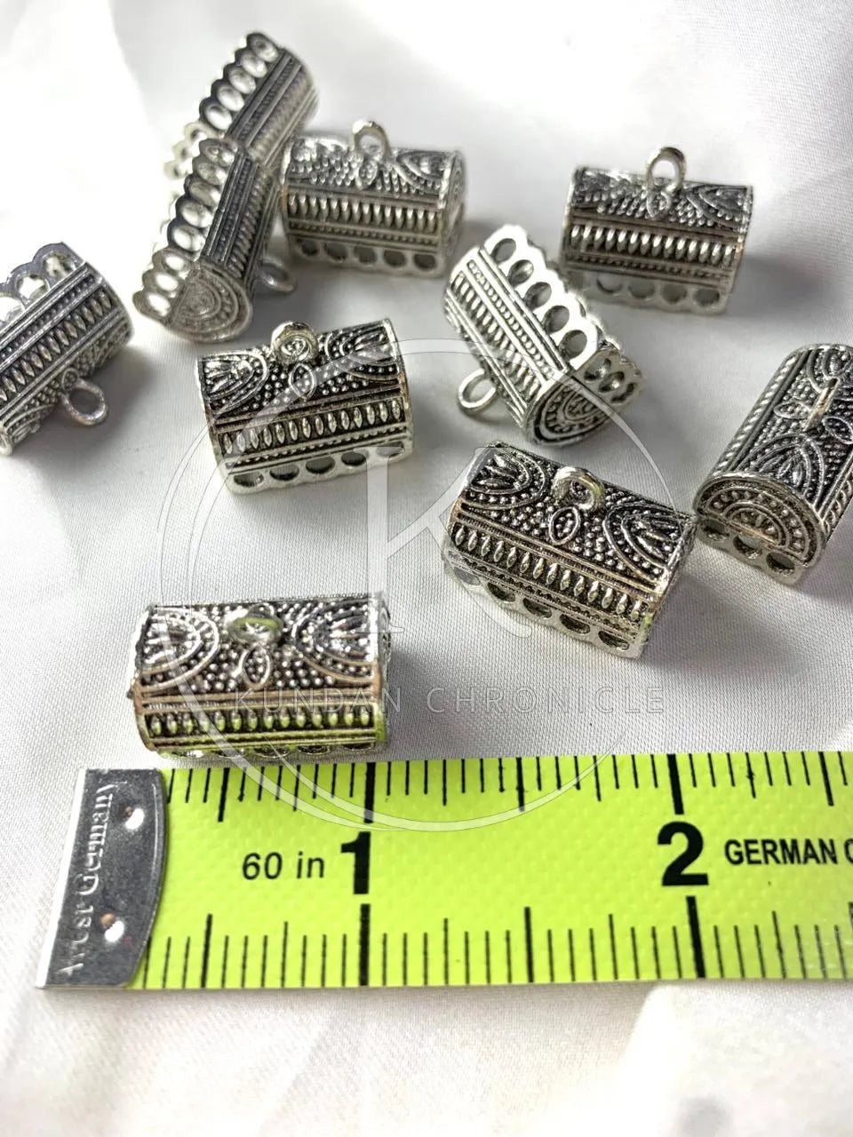 Antique Silver Jhumka Base Large-Pair