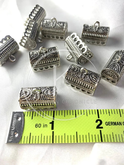 Antique Silver Jhumka Base Large-Pair