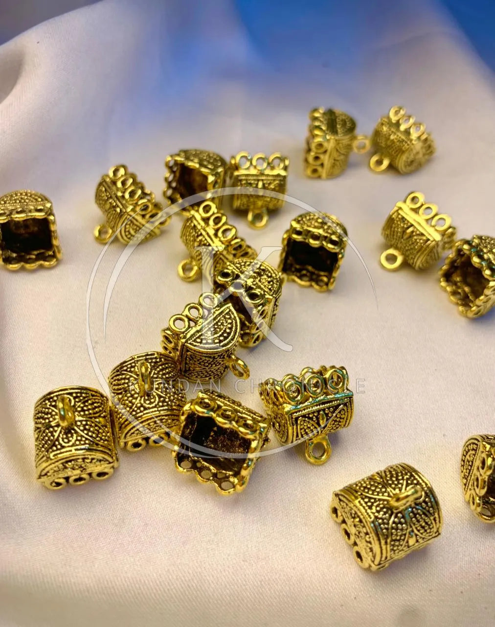 Antique Golden Jhumka Base Medium -Pair