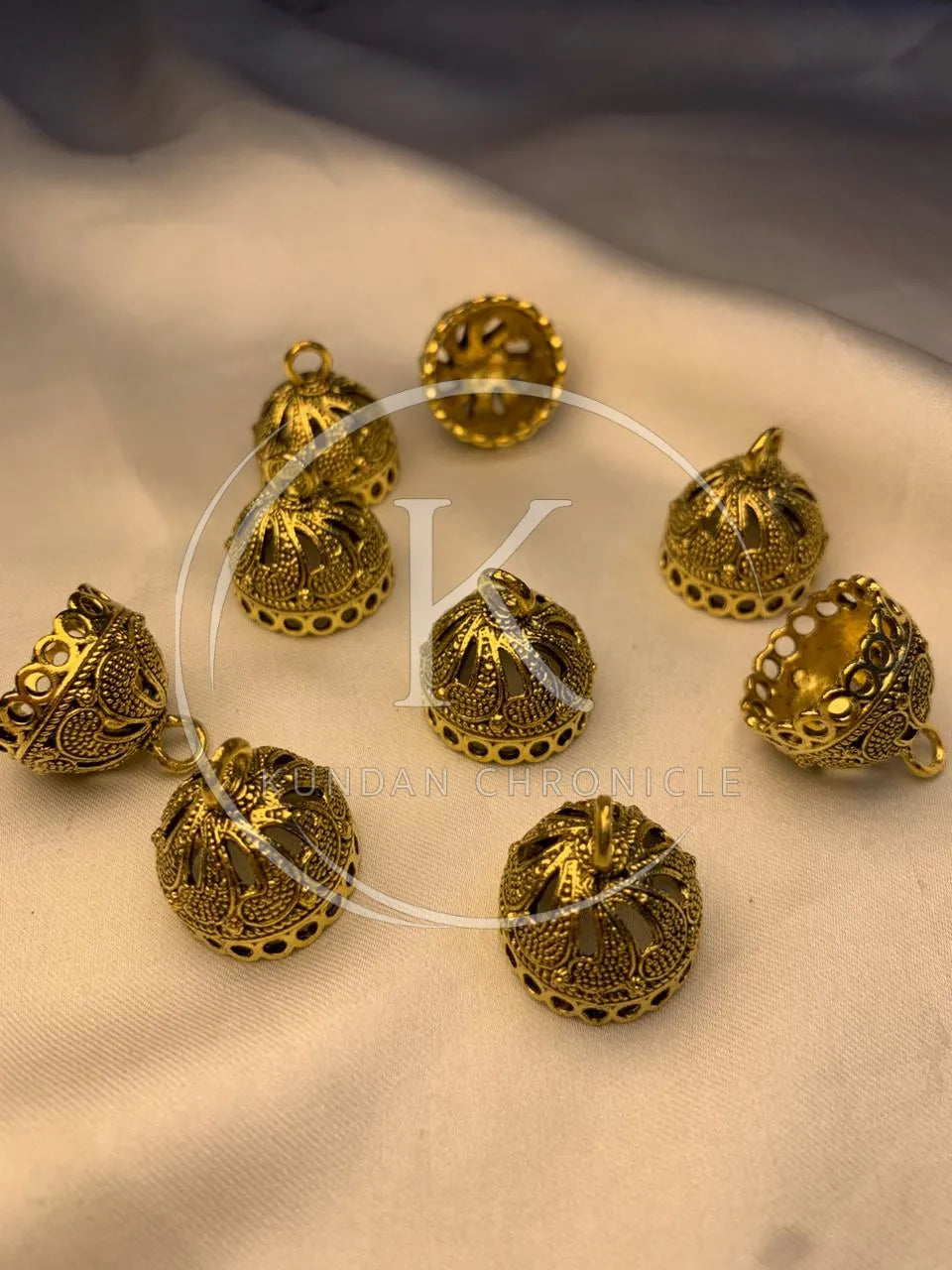 Golden Mandala Jhumka Base Medium-Pair