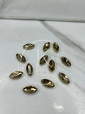 Champagne Boat-Shape Glass Stone (Regular)-12Pcs