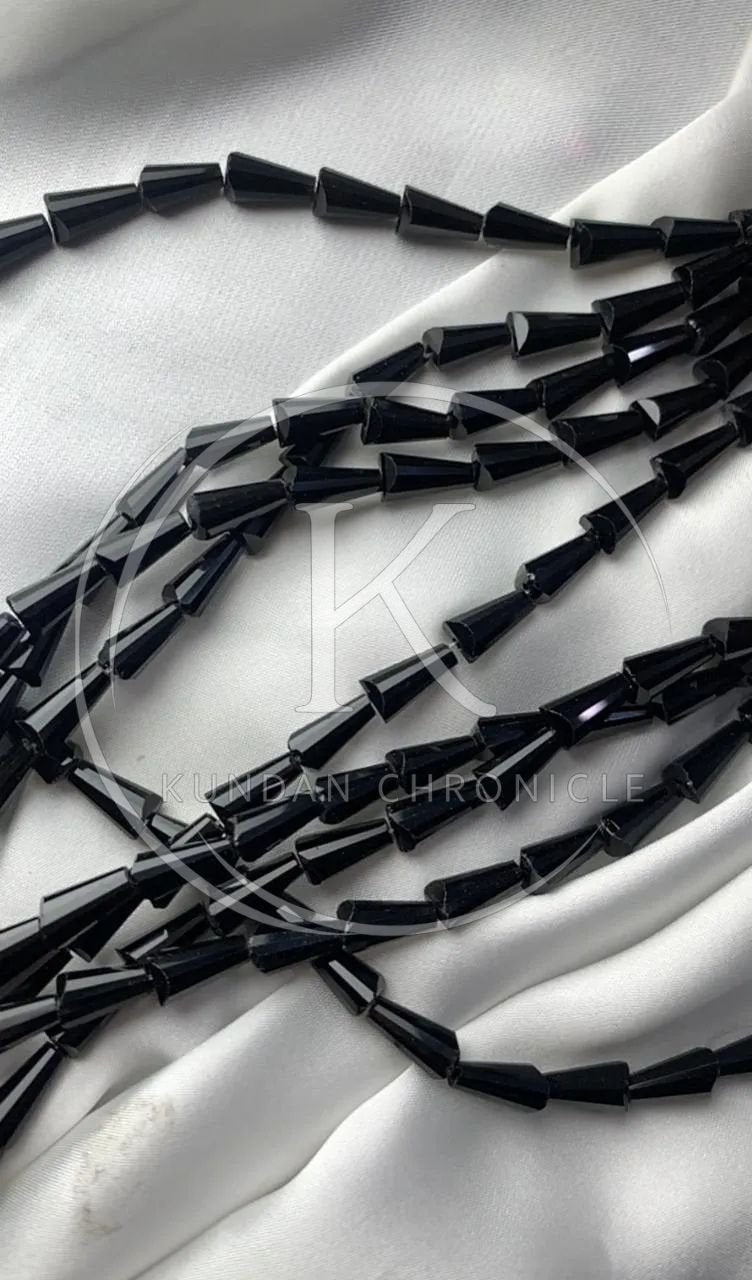 Black cone beads-One String