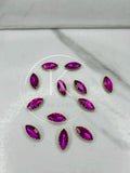 Pink Boat-Shape Glass Stone (Regular)-12Pcs