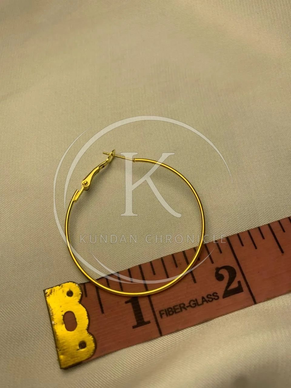 Golden Circle Hoop Earrings 1.5 diameter - 2Pair
