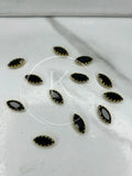 Black Matte Boat-Shape Stone (Regular)-12Pcs