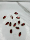 Red Boat-Shape Glass Stone (Regular)-12Pcs