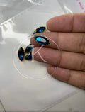 Blue Boat-Shape Glass Stone (Regular)-12Pcs