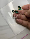 Green Boat-Shape Glass Stone (Regular)-12Pcs
