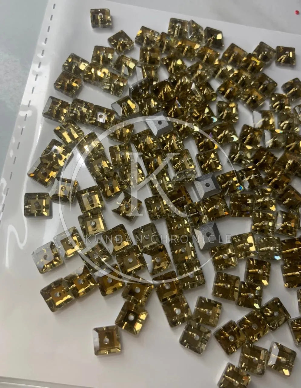 Smoke Gold Swarovski Square 6/6 Crystal-144Pcs